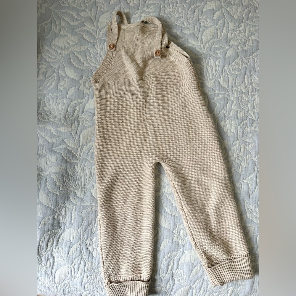 Jamie Kay knit neutral tan overall size 4T